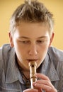 Playing the recorder Royalty Free Stock Photo
