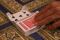 Playing Rummy at home Royalty Free Stock Photo