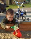 Playing in the sand pit Royalty Free Stock Photo