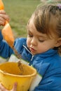 Playing in the Sand at the Playground! Royalty Free Stock Photo