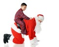 Playing with Santa Royalty Free Stock Photo