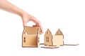 Playing with self-assembly houses Royalty Free Stock Photo