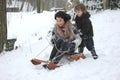 Playing in the snow