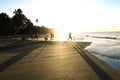 Playing Soccer on the Beach Royalty Free Stock Photo