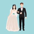 Newlyweds. Happy young family having wedding ceremony Royalty Free Stock Photo