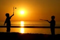 Playing Tennis On The Beach