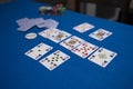 Playing texas hold em poker Royalty Free Stock Photo