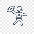 playing throwing the ball in his hand concept vector linear icon