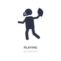 playing throwing the ball in his hand icon on white background. Simple element illustration from American football concept Royalty Free Stock Photo