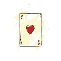 Playing tramp card hearts ace art