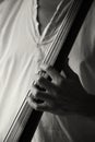 Playing upright bass Royalty Free Stock Photo