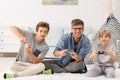 Playing video games Royalty Free Stock Photo