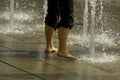 Playing in the Water Fountain