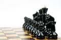 Playing wooden chess pieces Royalty Free Stock Photo