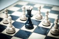 Playing wooden chess pieces, game over Royalty Free Stock Photo