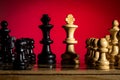 Playing wooden chess pieces Royalty Free Stock Photo