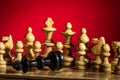 Playing wooden chess pieces Royalty Free Stock Photo