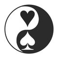 Playing Yin Yang suit. Card suit icon sign, icon - vector