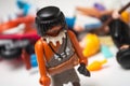 Playmobil figurines on white background