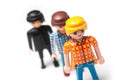 Playmobil figurines on white background