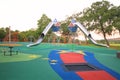 Playpark with chutes and rides