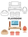 Playroom concept - flat and line style room design Royalty Free Stock Photo
