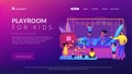 Playroom for kids concept landing page