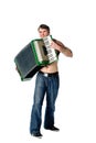 Plays accordion Royalty Free Stock Photo