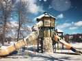 Playscape inside Elise Besse Park Royalty Free Stock Photo