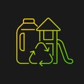 Playsets from plastic milk bottles gradient vector icon for dark theme