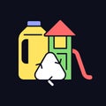 Playsets from plastic milk bottles RGB color icon for dark theme