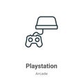 Playstation outline vector icon. Thin line black playstation icon, flat vector simple element illustration from editable