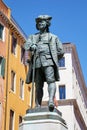 Playwright Carlo Goldoni statue in Venice, Italy