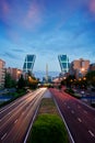 Plaza Castilla in the evening Royalty Free Stock Photo