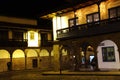 Plaza de Armas at Night. Beautiful view of the city of Cuzco. Royalty Free Stock Photo