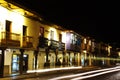 Plaza de Armas at Night. Beautiful view of the city of Cuzco. Royalty Free Stock Photo