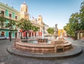 Fountain in the city centre of Old San Juan, Puerto Rico. Royalty Free Stock Photo