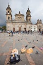 Plaza de Bolivar and Cathedral at the main square of Bogota, Colombia Royalty Free Stock Photo