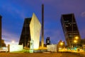 Plaza de Castilla in evening in Madrid