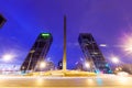 Plaza de Castilla in night. Madrid, Spain