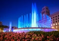 Plaza de Catalunya fountains Royalty Free Stock Photo