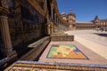 Plaza de Espana, the arch huge construction on a sunny day in Seville, Spain Royalty Free Stock Photo