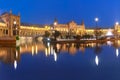 Plaza de Espana at night in Seville, Spain Royalty Free Stock Photo