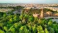 Plaza de Espana in Sevilla at sunset. Spanish Square in Sevilla old town, Spain travel photo. Most popular touristic attraction