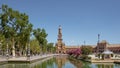 Baroque tower at Plaza de Espana, Seville, Andalusia, Spain Royalty Free Stock Photo