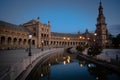 Spain Andalucia Plaza de Espana Sunset Night time Royalty Free Stock Photo