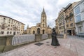 Plaza de la Catedral and La Regenta sculpture, Oviedo, Asturias