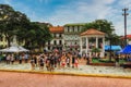 The Plaza de la Independencia and its gazebo in the Casco Viejo, the historic district of Panama City, Panama, Central America