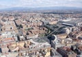 Plaza de la Republica aerial view, Rome Italy