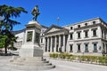 Plaza de las Cortes and Spanish Congress of Deputies in Madrid, Royalty Free Stock Photo